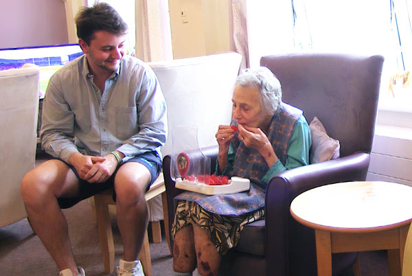 Jelly Drops Founder Lewis Hornby and His Grandma Pat